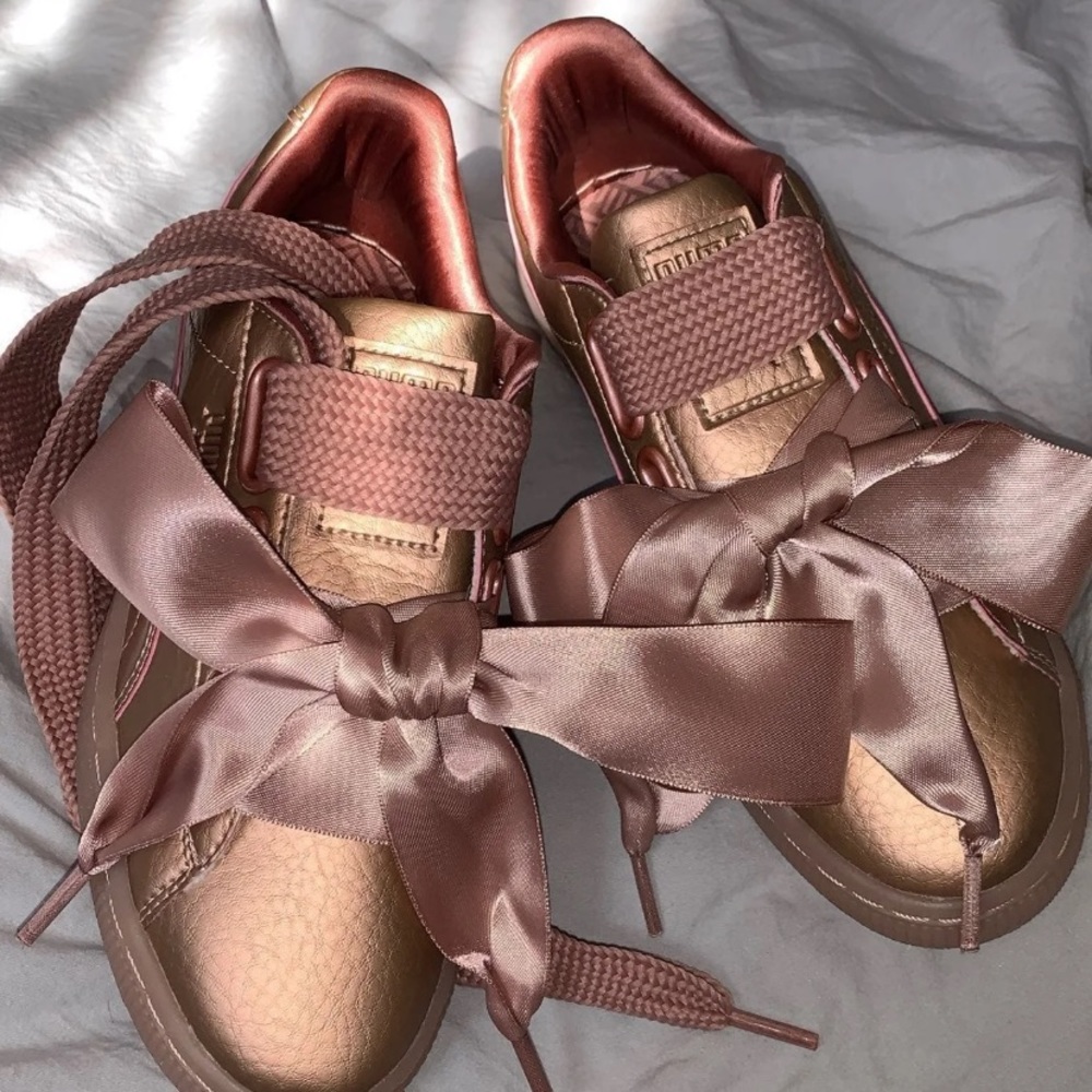 Puma basket rose gold sneakers
